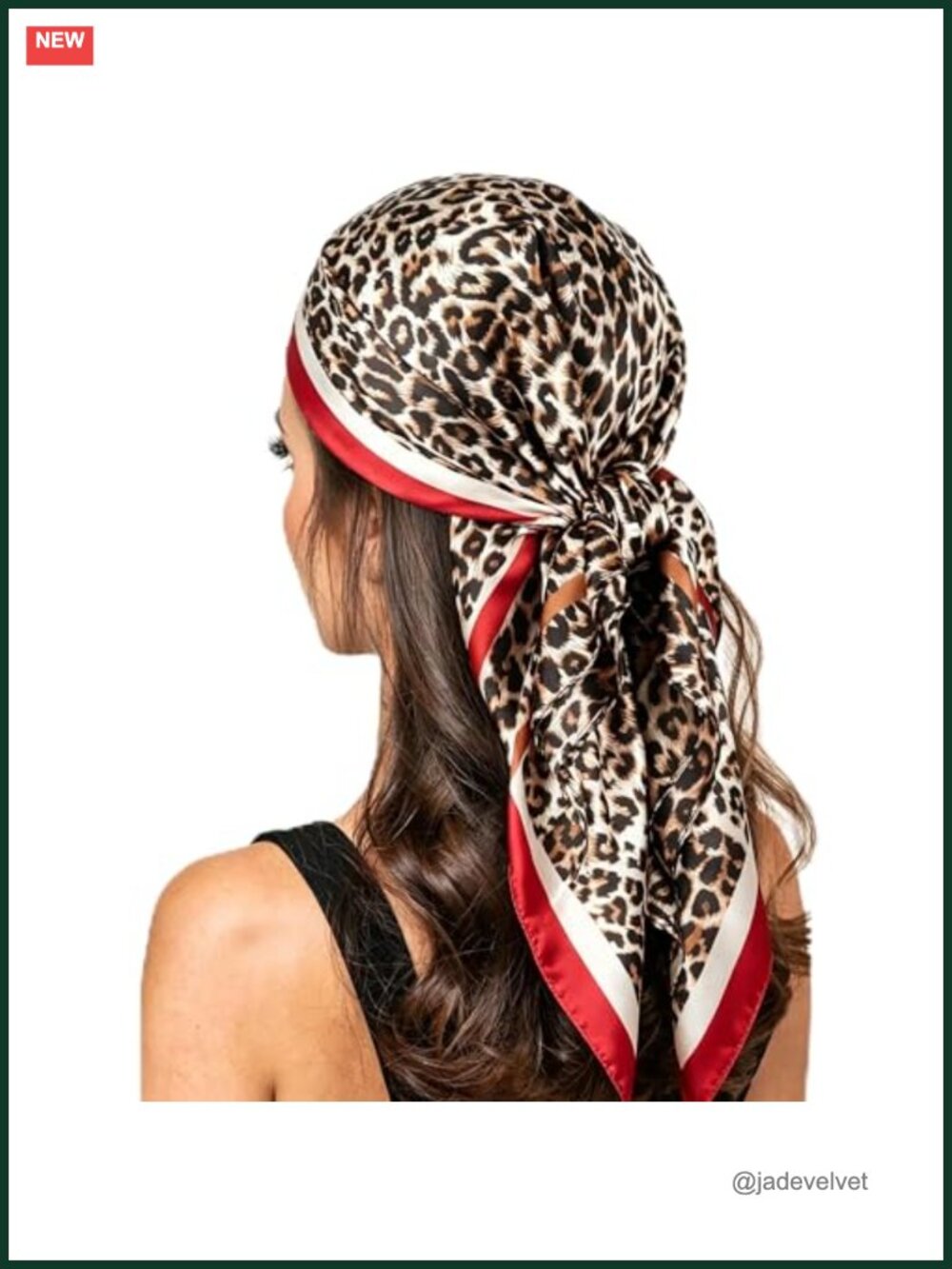 35x35 Leopard Print Silk Feel Head Scarf Women Cheetah Bandana Neck Scarf